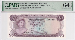 Bahamas, 1/2 Dollar, 1968, UNC, p26a