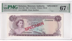 Bahamas, 1/2 Dollar, 1968, UNC, p26s, SPECIMEN