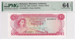 Bahamas, 3 Dollars, 1968, UNC, p28a