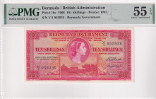 Bermuda, 10 Shillings, 1966, AUNC, p19c