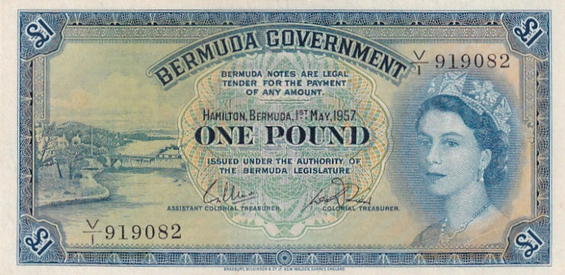 Bermuda, 1 Pound, 1957, XF, p20b

Queen Elizabeth II Portrait

Estimate: USD...