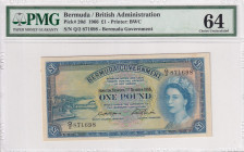 Bermuda, 1 Pound, 1966, UNC, p20d