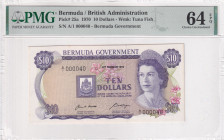 Bermuda, 10 Dollars, 1970, UNC, p25a