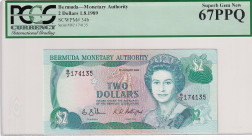 Bermuda, 2 Dollars, 1989, UNC, p34b