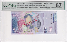 Bermuda, 10 Dollars, 2009, UNC, p59as, SPECIMEN