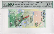 Bermuda, 20 Dollars, 2009, UNC, p60as, SPECIMEN
