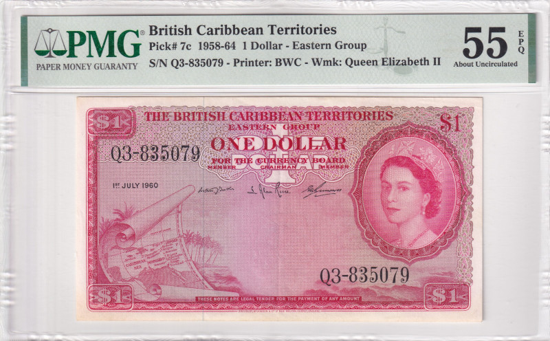 British Caribbean Territories, 1 Dollar, 1960, AUNC, p7c

PMG 55 EPQ, Queen El...