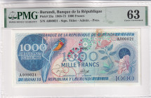 Burundi, 1.000 Francs, 1968, UNC, p25a, Rare Date