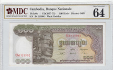 Cambodia, 100 Riels, 1957-75, UNC, p8c