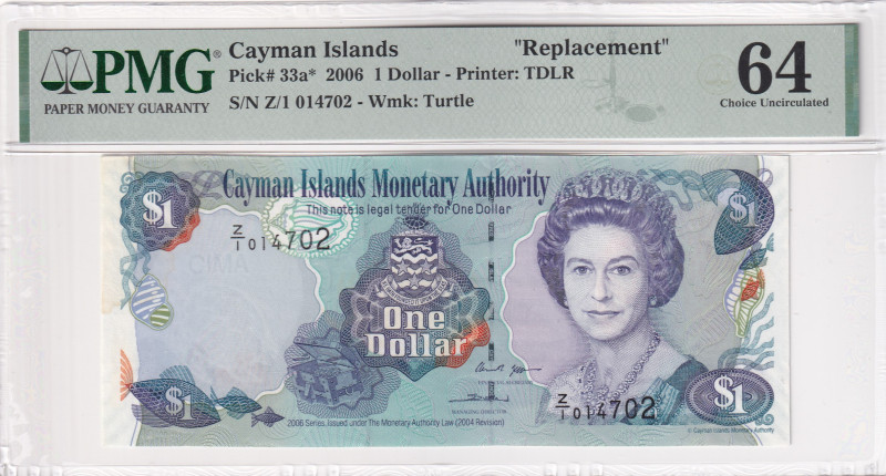 Cayman Islands, 1 Dollar, 2006, UNC, p33a, REPLACEMENT

PMG 64, Queen Elizabet...