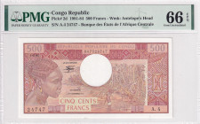 Congo Republic, 500 Francs, 1981/1984, UNC, p2d