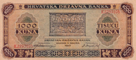 Croatia, 1.000 Kuna, 1943, AUNC(-), p12