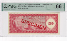 Curaçao, 500 Gulden, 1954, UNC, p44s, SPECIMEN