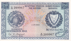 Cyprus, 250 Mils, 1981, AUNC(-), p41c