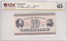 Denmark, 10 Kroner, 1936, UNC, p44ag