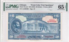 Ethiopia, 50 Dollars, 1945, UNC, p15ccts1, FRONT COLOR TRIAL SPECIMEN