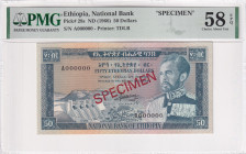 Ethiopia, 50 Dollars, 1966, AUNC(+), p28s, National Bank