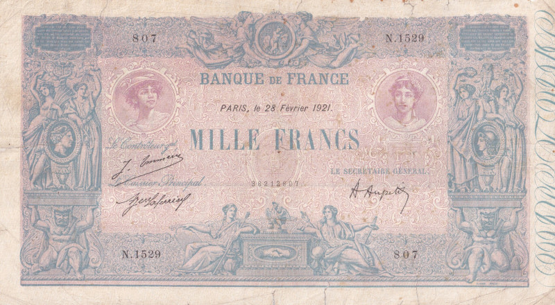 France, 1.000 Francs, 1921, FINE, p67i

Banque de France

Estimate: USD 75-1...