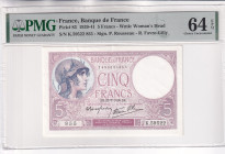 France, 5 Francs, 1939, UNC, p83a