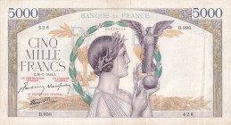 France, 5.000 Francs, 1942, VF, p97c