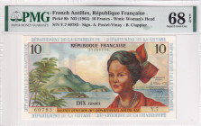 French Antilles, 10 Francs, 1964, UNC, p8b