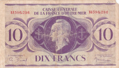 French Equatorial Africa, 10 Francs, 1944, FINE, p16a