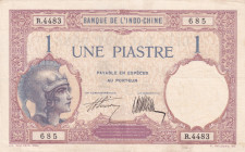 French Indo-China, 1 Piastre, 1921/1931, VF, p48b