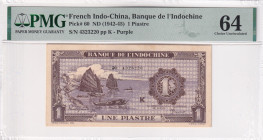 French Indo-China, 1 Piastre, 1942-45, UNC, p60a