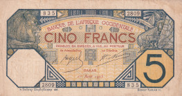 French West Africa, 5 Francs, 1925, VF, p5Bc