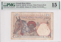 French West Africa, 25 Francs, 1936, FINE, p22a