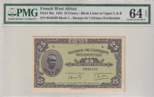 French West Africa, 25 Francs, 1942, UNC, p30a