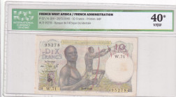 French West Africa, 10 Francs, 1949, XF, p37a