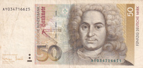 Germany - Federal Republic, 50 Deutsche Mark, 1993, VF, p30c