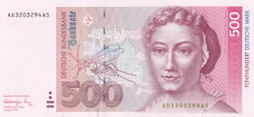 Germany - Federal Republic, 500 Deutsche Mark, 1991, AUNC(-), p43a