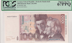 Germany - Federal Republic, 1.000 Mark, 1993, UNC, p44b