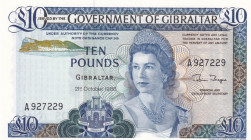 Gibraltar, 10 Pounds, 1986, UNC, p22b