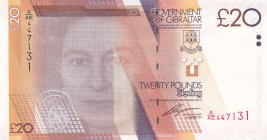 Gibraltar, 20 Pounds, 2011, XF(+), p37