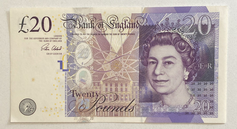 Great Britain, 20 Pounds, 2006, AUNC(+), p392c

Queen Elizabeth II Portrait
...