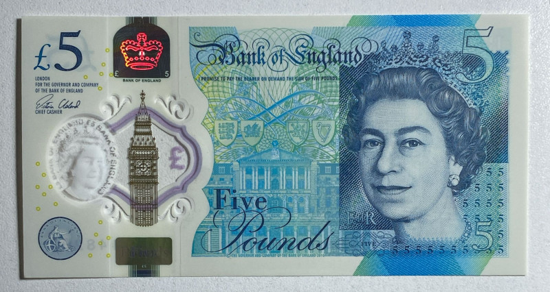 Great Britain, 5 Dollars, 2015, UNC, p394

Polymer, Queen Elizabeth II Portrai...