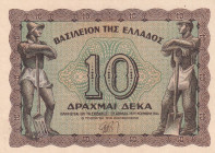 Greece, 10 Drachmai, 1944, UNC, p322