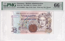 Guernsey, 5 Pounds, 1996, UNC, p56c