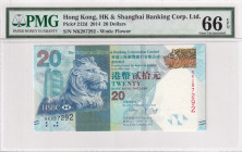 Hong Kong, 20 Dollars, 2014, UNC, p212d