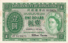 Hong Kong, 1 Dollar, 1958, UNC, p324Ab