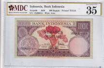 Indonesia, 100 Rupiah, 1959, VF, p69a