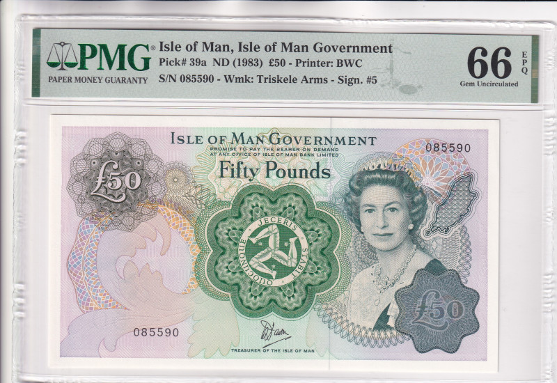 Isle of Man, 50 Pounds, 1983, UNC, p39a, Isle of man Government

PMG 66 EPQ, Q...