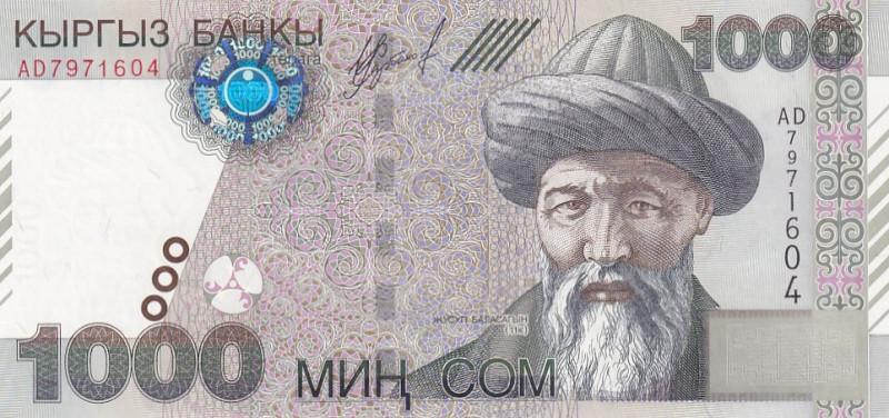 Kyrgyzstan, 1.000 Som, 2000, UNC, p18

Estimate: USD 15-30