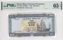 Macau, 100 Patacas, 1992, UNC, p68a