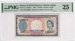 Malaya, 1 Dollar, 1953, VF, p1a