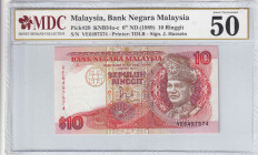Malaysia, 10 Ringgit, 1989, AUNC, p29a