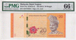 Malaysia, 20 Ringgit, 2012, UNC, p54a